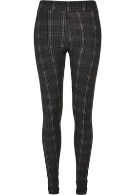 Black tartan leggings