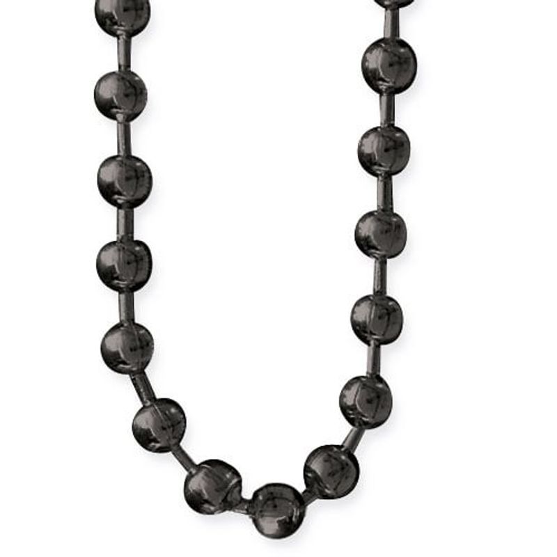 Necklace balls in black stainless steel