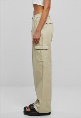 Ladies High Waist Straight Denim Cargo Pants