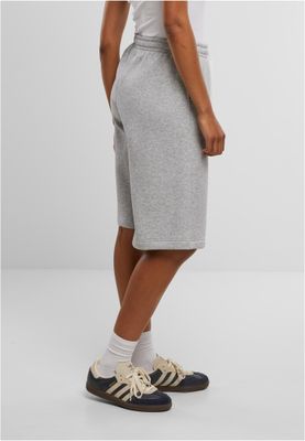 Långa mjukisshorts för dam – ljusgrå melerad