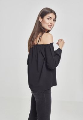 Long sleeved blouse with bare shoulders