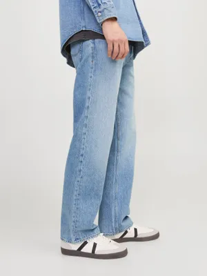 Ljusblå jeans loose fit herr - EDDIE