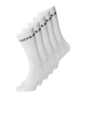 Vita Tennissockor med Logotyp – 5-pack herr