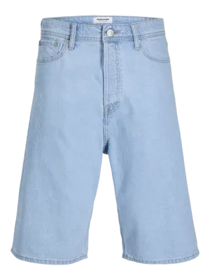 Stentvättade jeansshorts – hög midja ljusblå