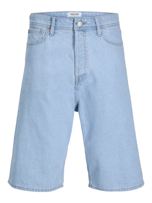 Stentvättade jeansshorts – hög midja ljusblå