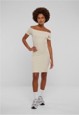 Ladies Off Shoulder Rib Dress