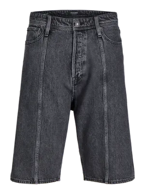 Klassiska svarta jeansshorts för män i denim
