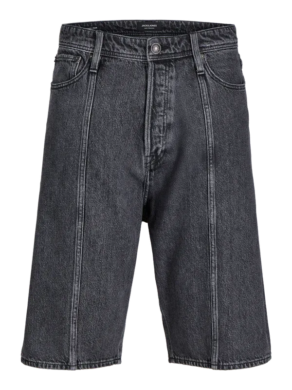 Klassiska svarta jeansshorts för män i denim