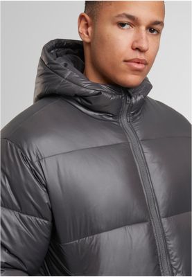 Ingen tydlig design Shiny Puffer Jacket With Hood Jacka för herr – magnet