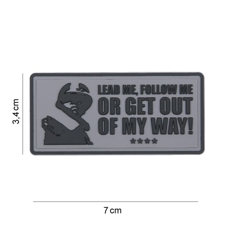 Lead me, follow me PVC patch gray