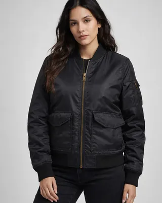 Brandit MA1 Sherpa bomberjacka dam – svart