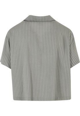 Skjorta för dam med vita ränder– paleolive/white