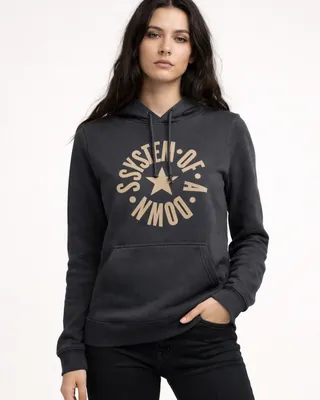 System of a Down Circle Star Logo Girly Huvtröja dam i mörkgrå