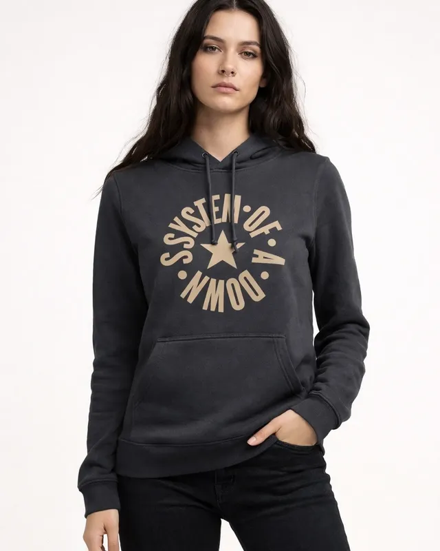 System of a Down Circle Star Logo Girly Huvtröja dam i mörkgrå