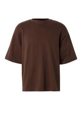 T-shirt för herr i bomullsfrotté – chocolatebrown