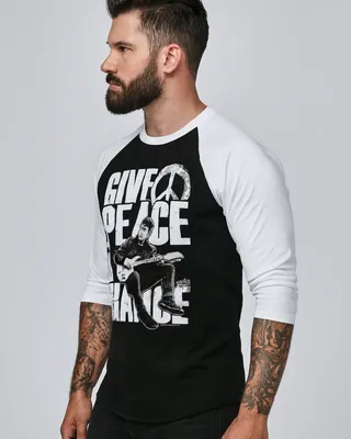John Lennon - Give Peace A Chance Baseball 3/4 Sleeve Tee