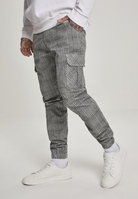 Checkered trousers with side pockets, men