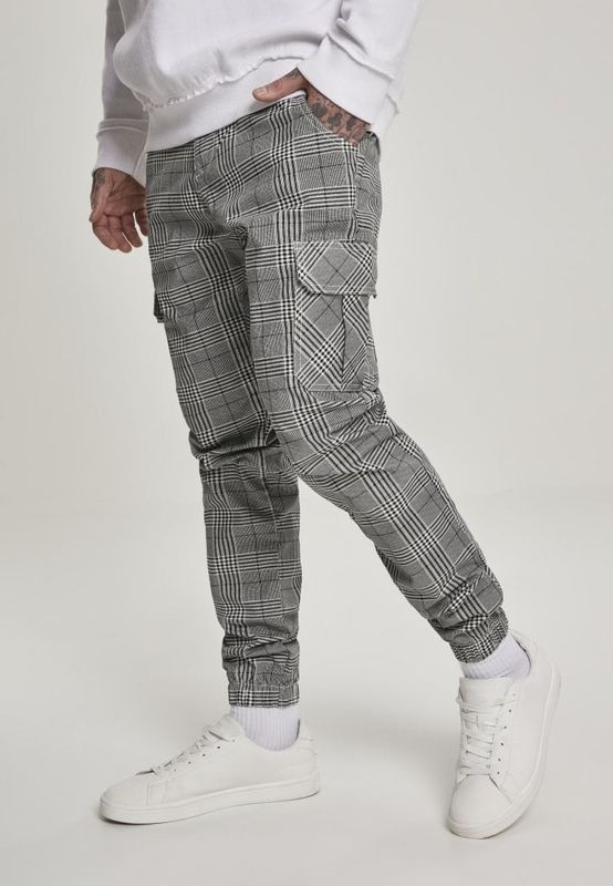 Checkered trousers with side pockets, men