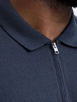 Mörkblå piké med dragkedja – Jack & Jones Plus Size