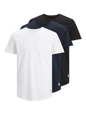 3-pack long T-shirt with round ends