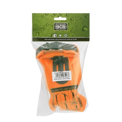 Survival kit in roll-top bag