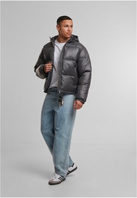 Ingen tydlig design Shiny Puffer Jacket With Hood Jacka för herr – magnet