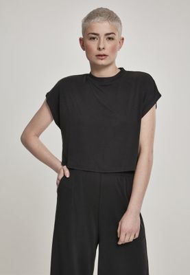 Short t-shirt with high neck ladies