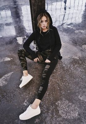 Fleece jacket lady with hood