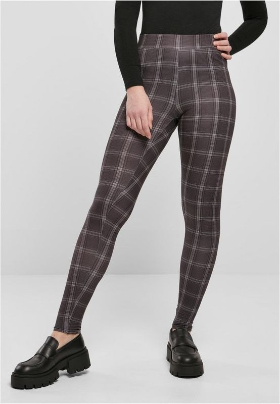 Black tartan leggings