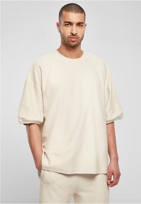 Ribbstickad t-shirt i kraftig frotté herr