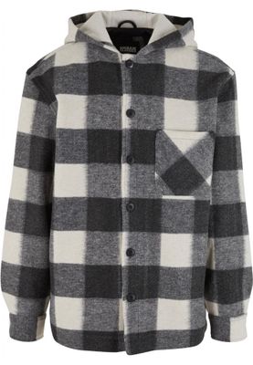 Checked jacket with hood for men