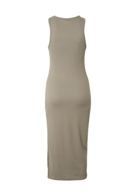 Ribbad klänning för dam – ljus olivgrön