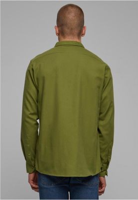 Solid -colored flannel shirt men