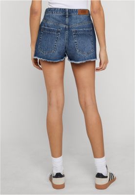 Shorts för dam med repningar – mid deep blue washed