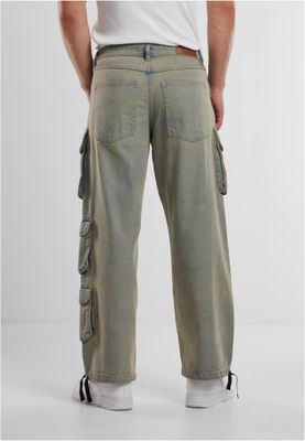 Multi Pocket Denim Cargo Byxor