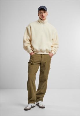 Teddy jacket with half zip for men