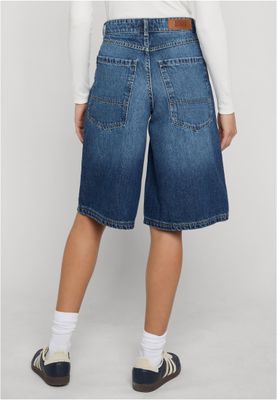 Bermuda shorts för dam – mellanblå tvättad