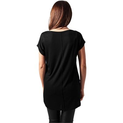 Ladies Long Back Shaped Slub Tee