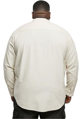 Cotton Linen Stand Up Collar Shir
