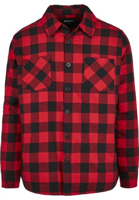 Red checkered padded men's shirt