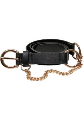 Kæde & ringe Bælte i imiteret læder