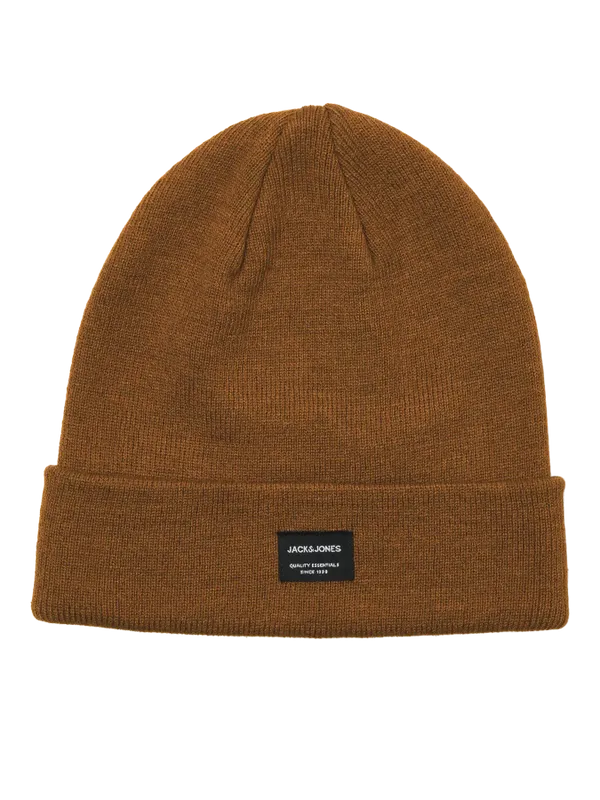 Brun ribbstickad mössa Jack & Jones