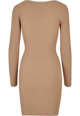 Ribbed dress with long sleeves