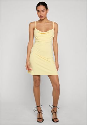 Klänning för dam med skrynklig– paleyellow