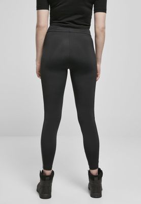 Sorte leggings med sort bred stribe