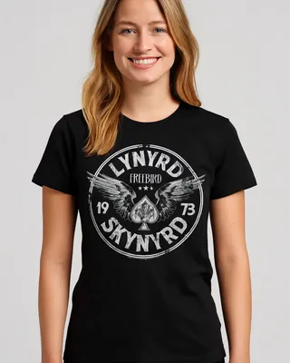 Lynyrd Skynyrd 1973 Circle Patch T-shirt dam i svart