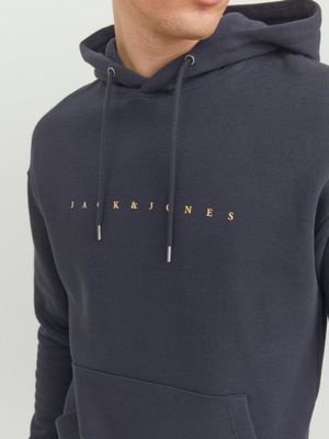 Navy JJ logo hoodie men