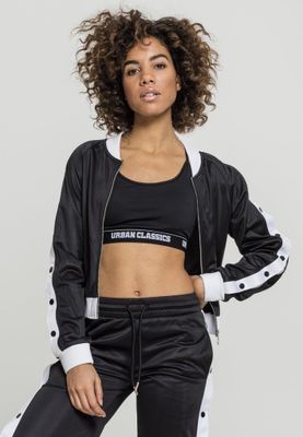 Jacket with push buttons on the arms of the lady