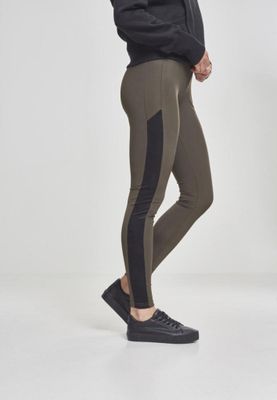 Oliv leggings med camo stripes