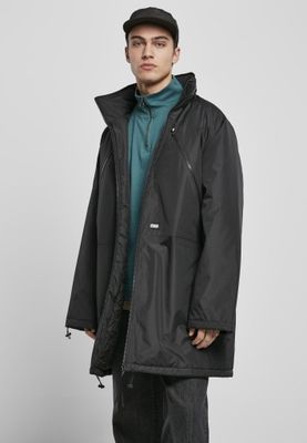 Knee-length black jacket men